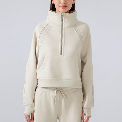 Women_Casual_Stand_Collar_Half_Zip_Pullver_Sweatshirts