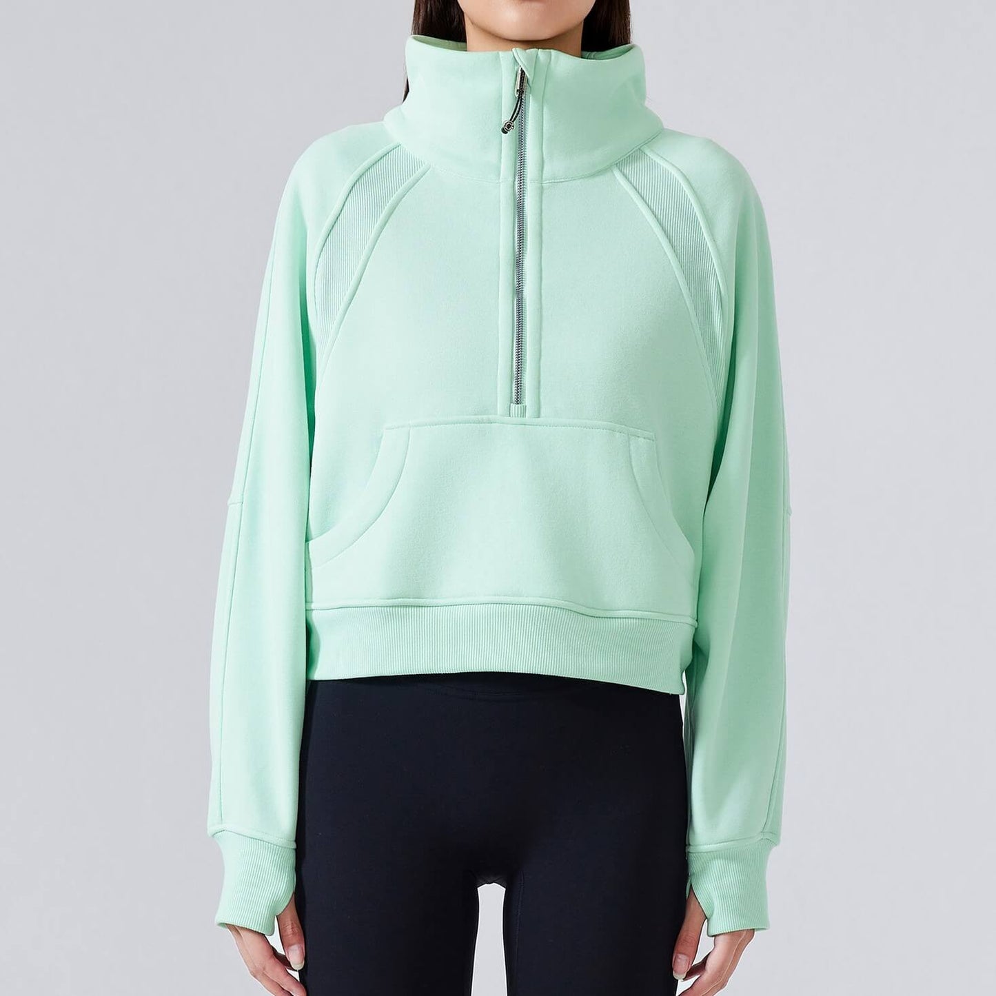 Women_Casual_Stand_Collar_Half_Zip_Pullver_Sweatshirts