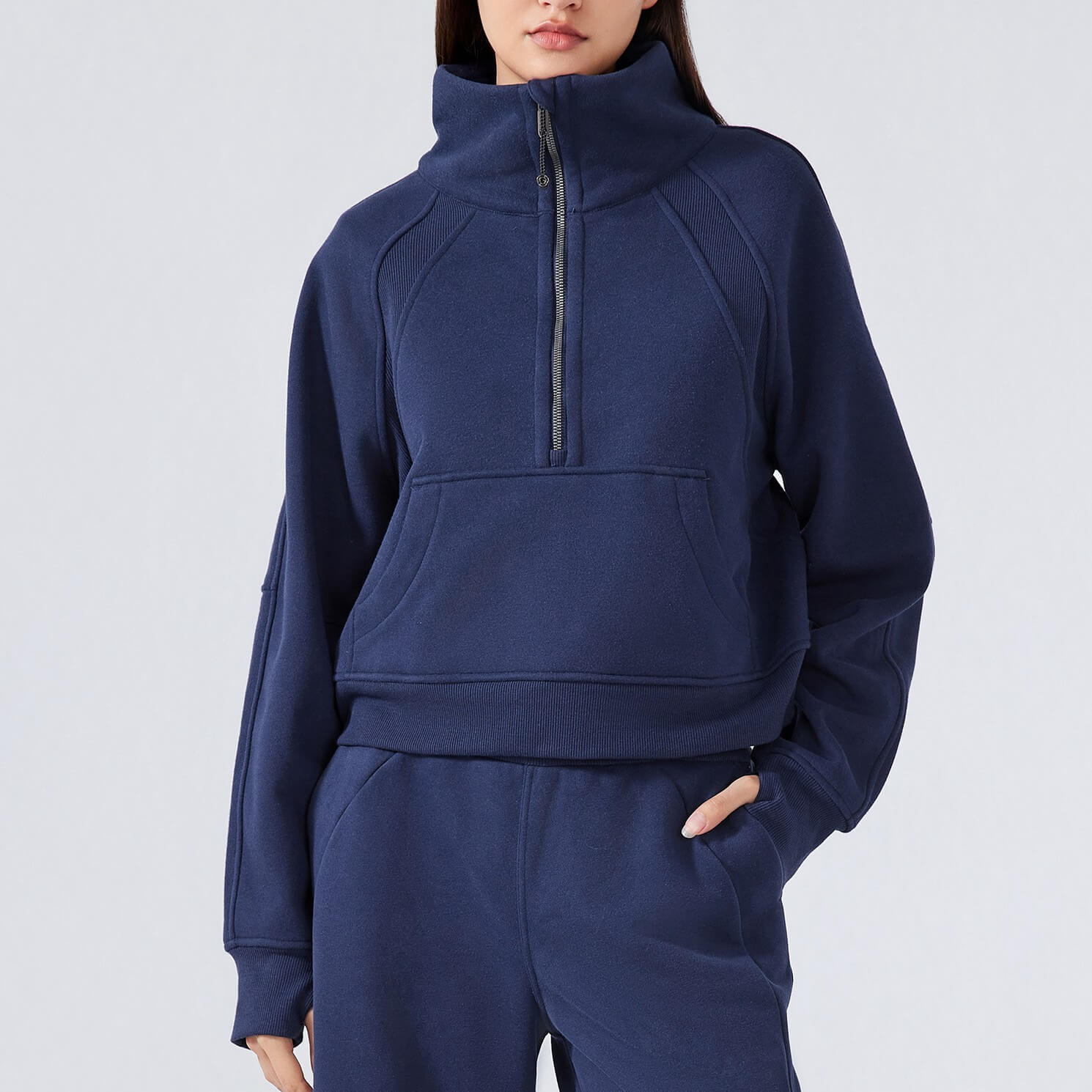 Women_Casual_Stand_Collar_Half_Zip_Pullver_Sweatshirts