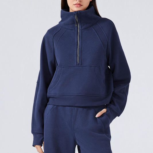 Women_Casual_Stand_Collar_Half_Zip_Pullver_Sweatshirts