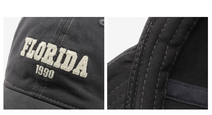 bulk_buy_Vintage_Embroidery_Florida_Baseball_Cap_Men_Women_vendor 