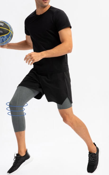 wholesale_Mens_3_4_One_Leg_Tights_Legging_with_Pockets_Underwear_for_Basketball