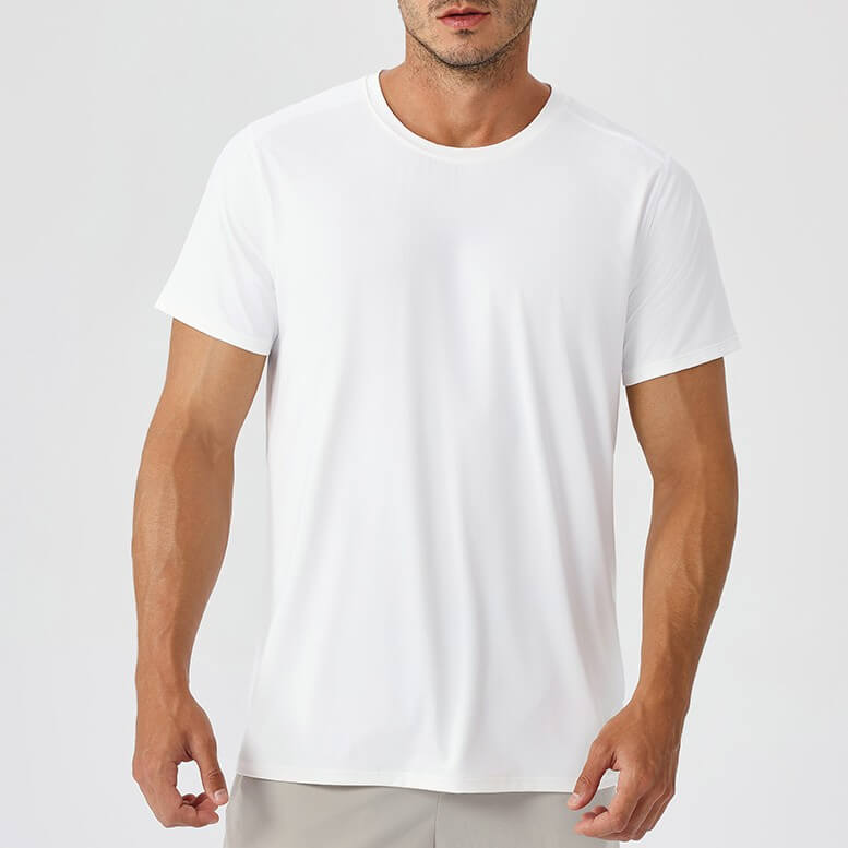 wholesale_Mens_Solid_Color_Sport_Train_Short_Sleeved_Round_Neck_Shirts