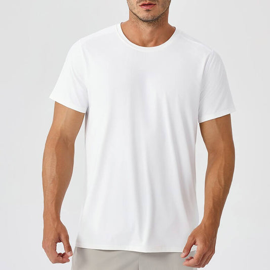 wholesale_Mens_Solid_Color_Sport_Train_Short_Sleeved_Round_Neck_Shirts