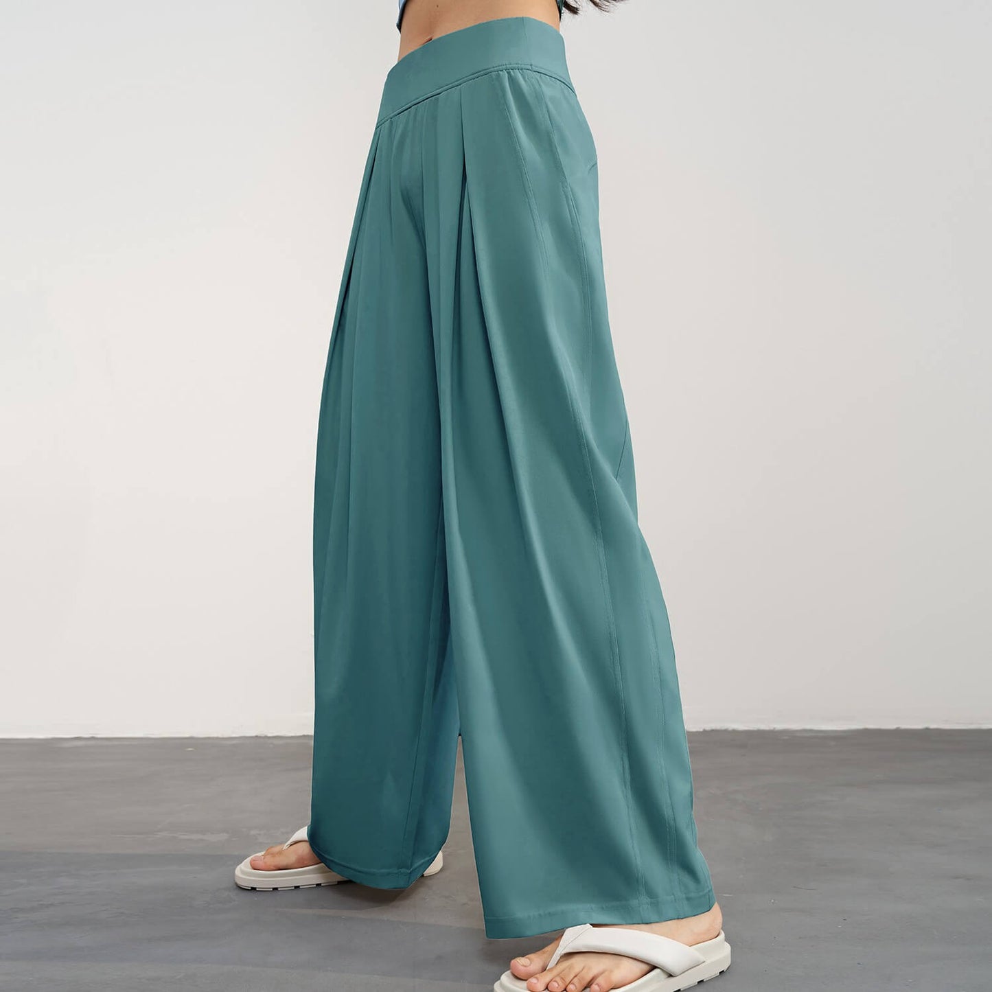 wholesale_Womens_Pleated_High_Waist_Wide_Leg_Pants_For_Summer