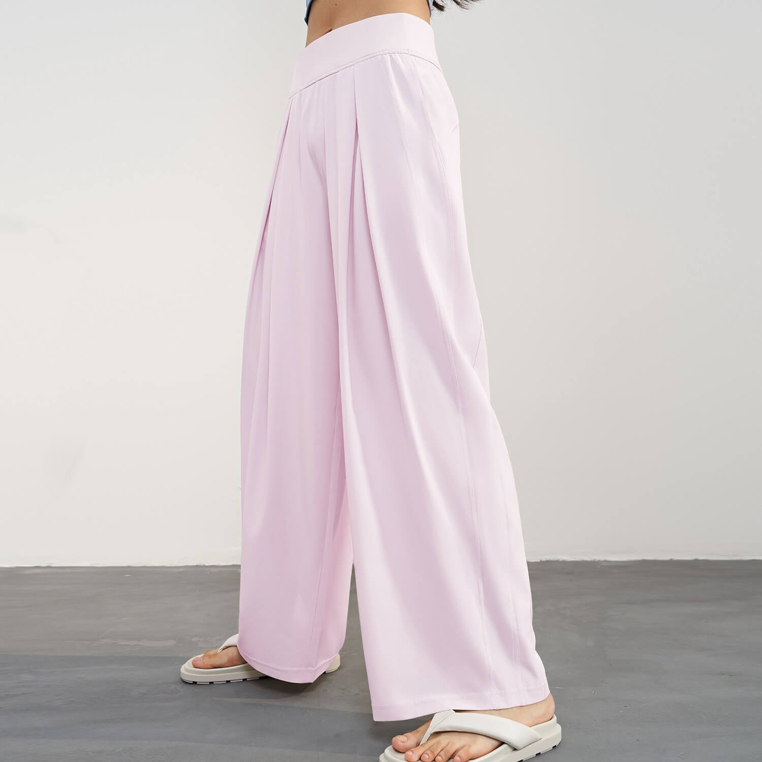 wholesale_Womens_Pleated_High_Waist_Wide_Leg_Pants_For_Summer