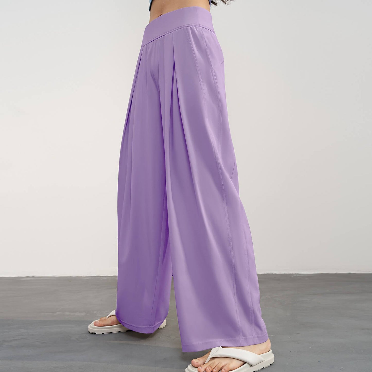wholesale_Womens_Pleated_High_Waist_Wide_Leg_Pants_For_Summer