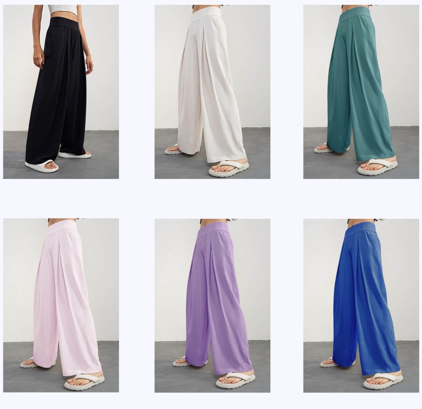 Women's Pleated High Waist Wide Leg Pants For Summer