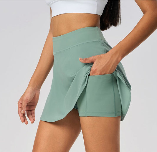 wholesale_Womens_Pleated_Tennis_Skirt_with_Pockets_High_Waisted