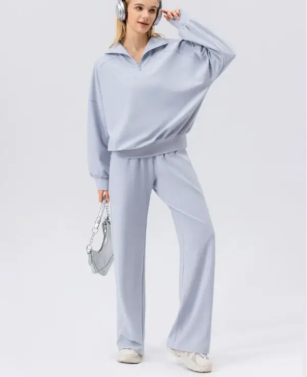 wholesale_Womens_Quarter_Zip_Pullover_Sweatshirt_and_Pants_tracksuits_0em_supplier