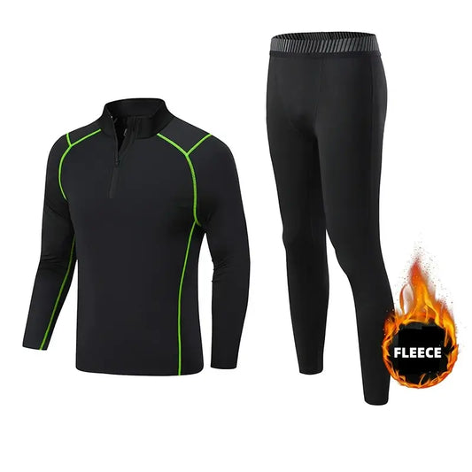 wholesale_Youth_Boys_Girls_Thermal_Compression_Shirt_Fleece_Turtle_Neck_zip_Top_Athletic_Leggings