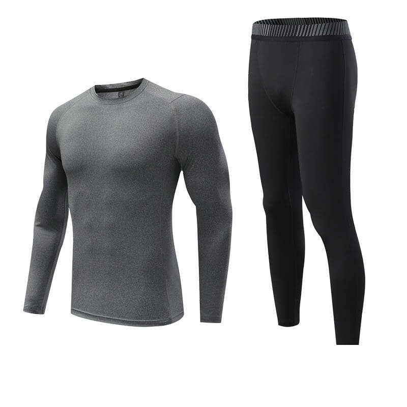 bulk_buy_long_sleeves_Grey_Compression_Gear_Set_for_Basketball