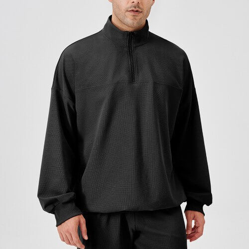 wholesale_quarter_zip_sweatshirts_sweatpants_grey_for_men