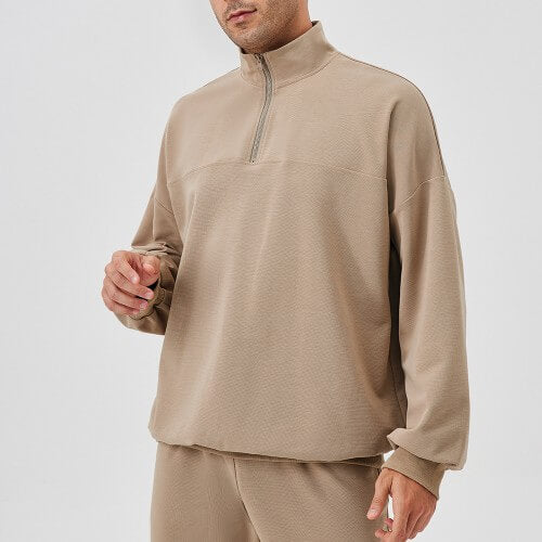 wholesale_quarter_zip_sweatshirts_sweatpants_grey_for_men