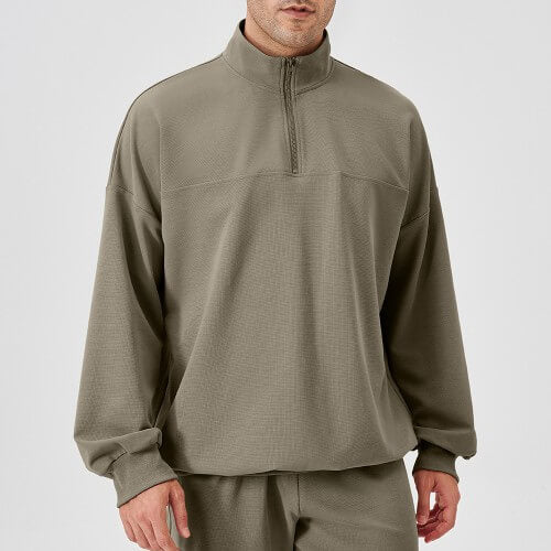 wholesale_quarter_zip_sweatshirts_sweatpants_grey_for_men