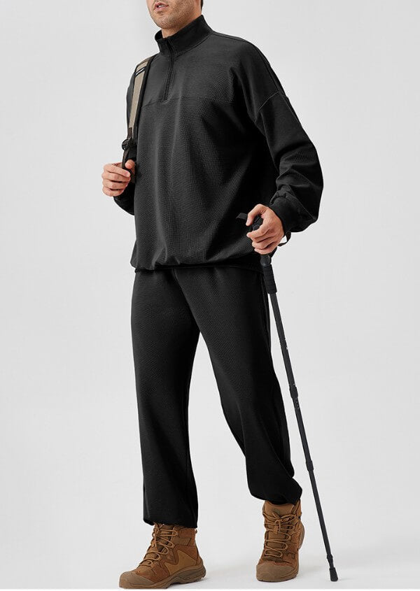 wholesale_quarter_zip_sweatshirts_sweatpants_grey_for_men