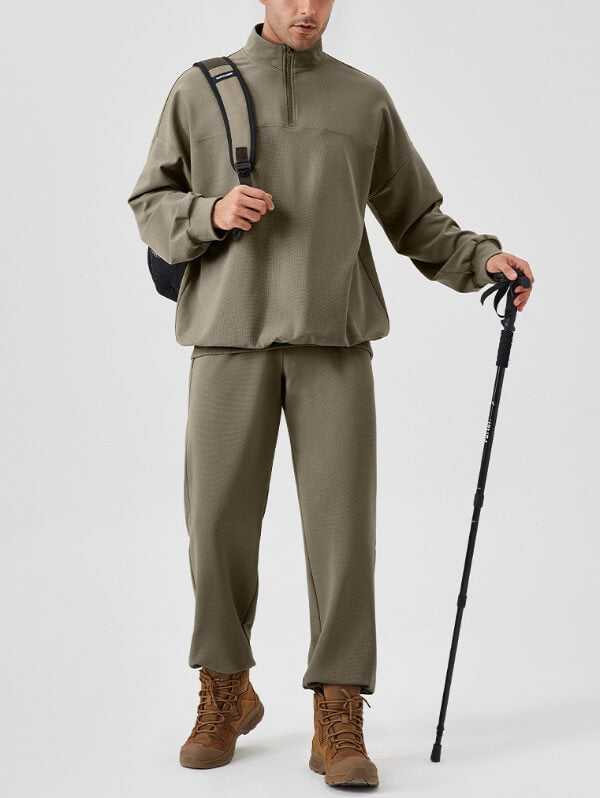 wholesale_quarter_zip_sweatshirts_sweatpants_grey_for_men
