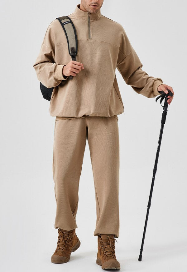 wholesale_quarter_zip_sweatshirts_sweatpants_grey_for_men