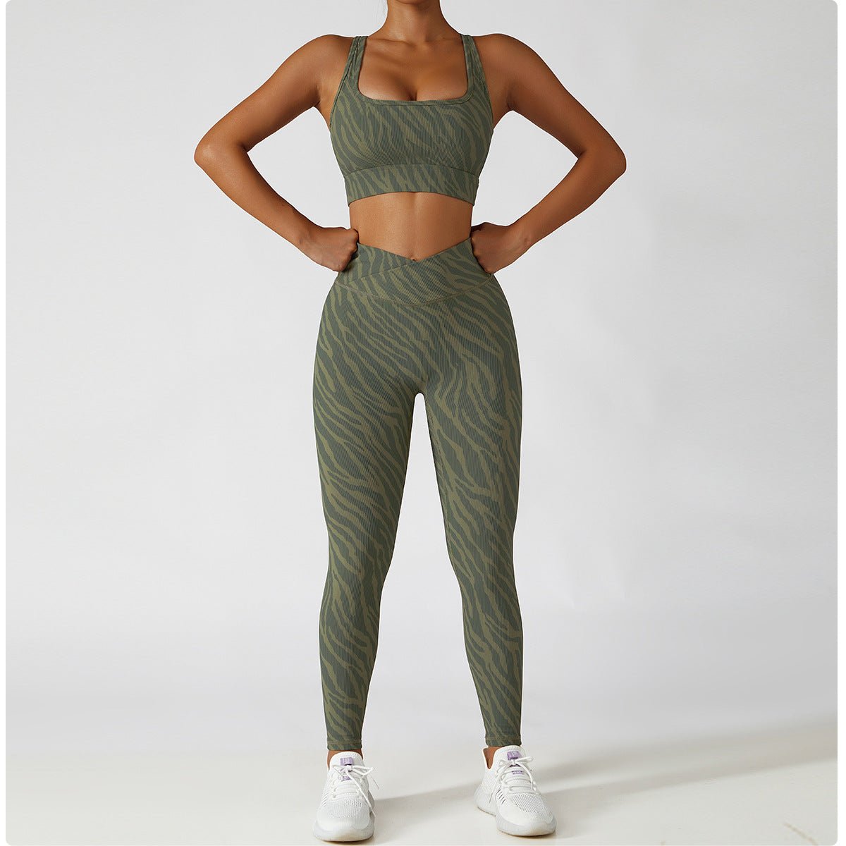 Fashion Fitness Print Womens 2 Piece Sets Tank Top & Pants Sport Yoga Wholesale Womens Activewear